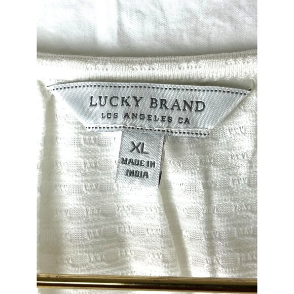 Flutter Sleeve Lace Sheer Boho Cottage Core Lucky Brand Blouse, Size XL - Picture 3 of 8